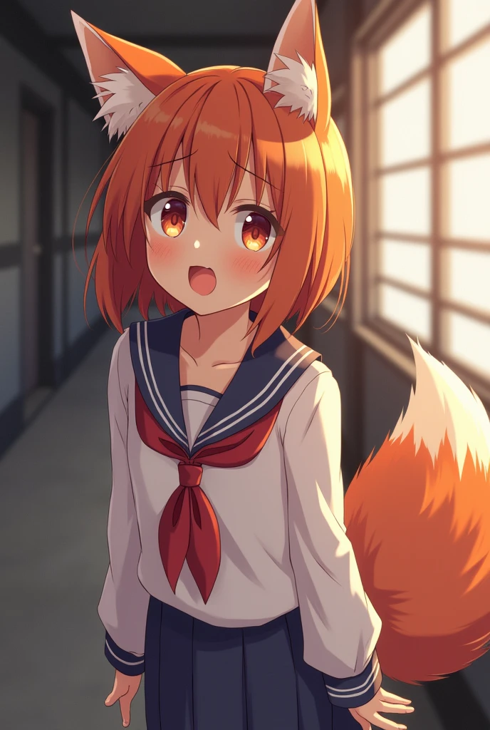 Japanese schoolgirl with fox ears and tail. She's scared.

She has sex with her brother