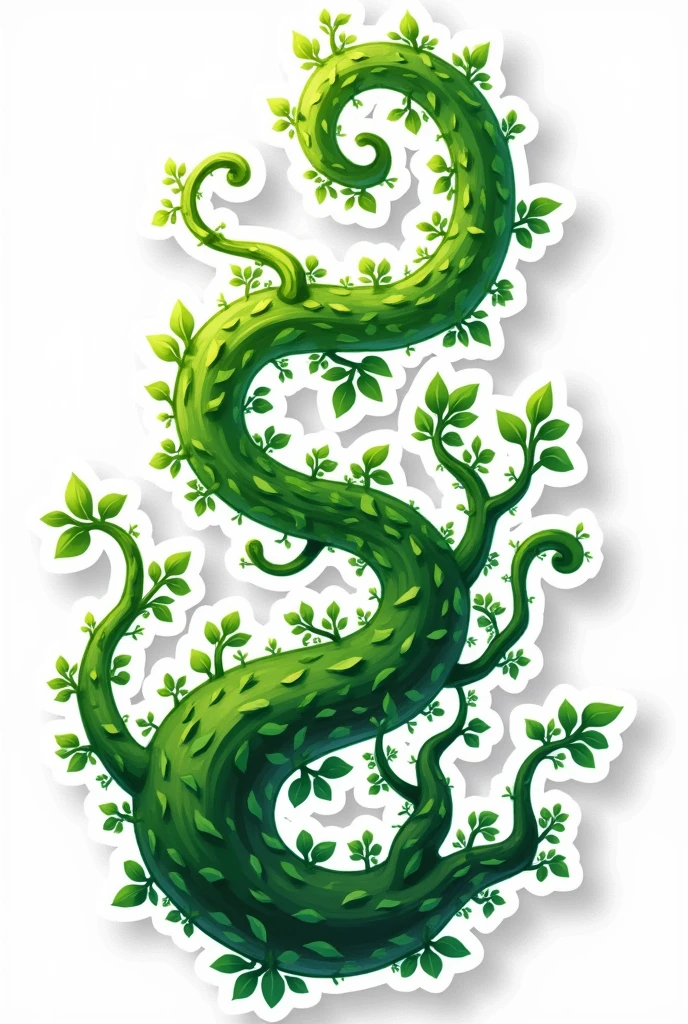 one long green curvy vines stickers 
