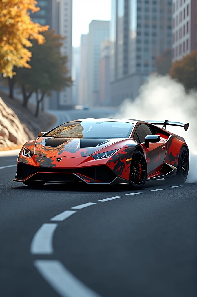 A car drifting lambo realistic sticker