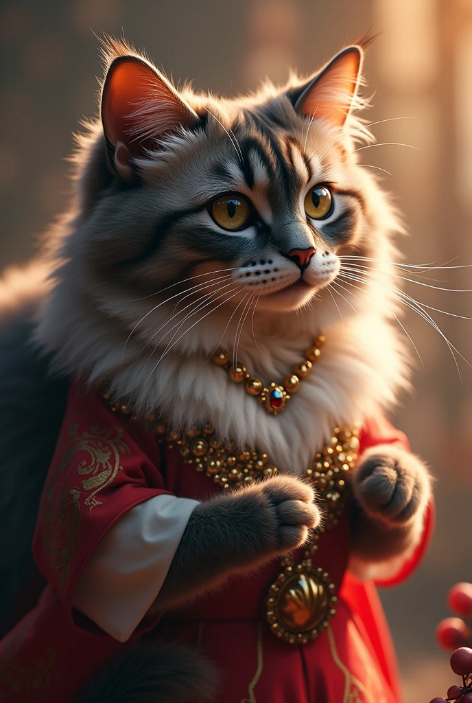 A dazzling persian cat anthropomorphized as Princess Jasmine, beautiful eyelashes, 8k, action shot, cinematic, perfect, romantic feelings