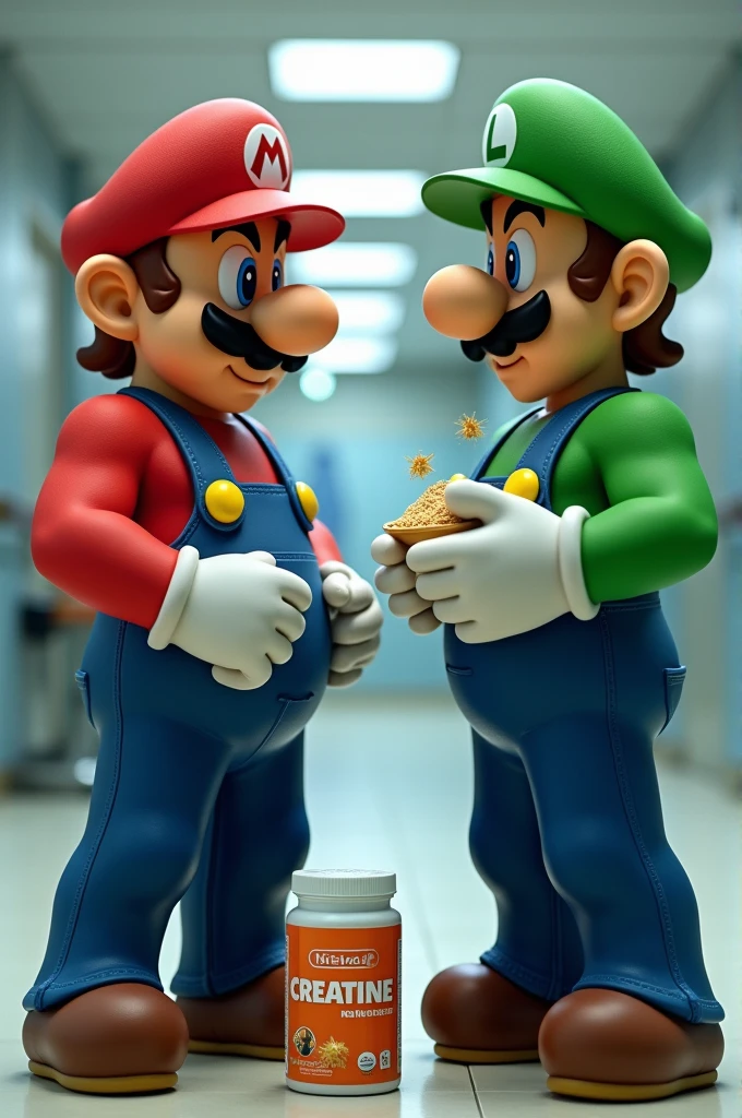 Photo of Mario bros taking creatine