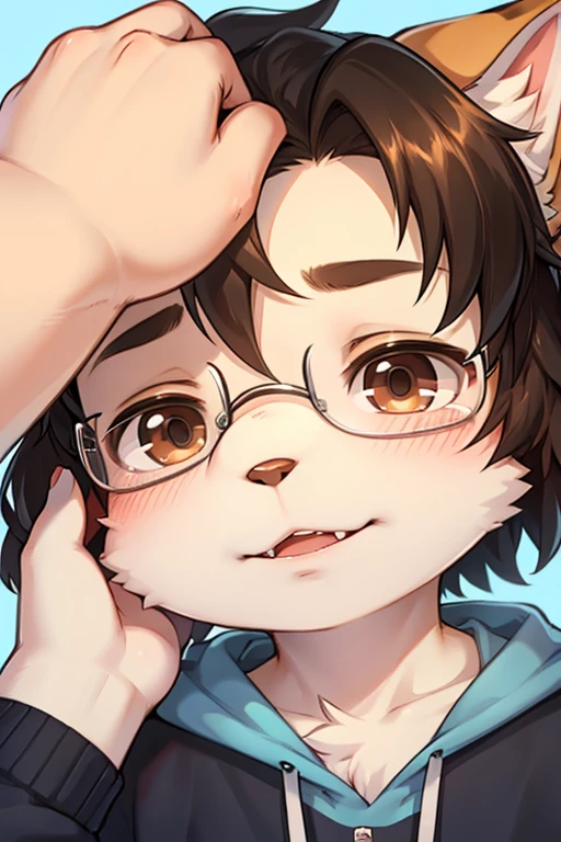 Cute furry boy, Toddler, Glasses, Close-up face