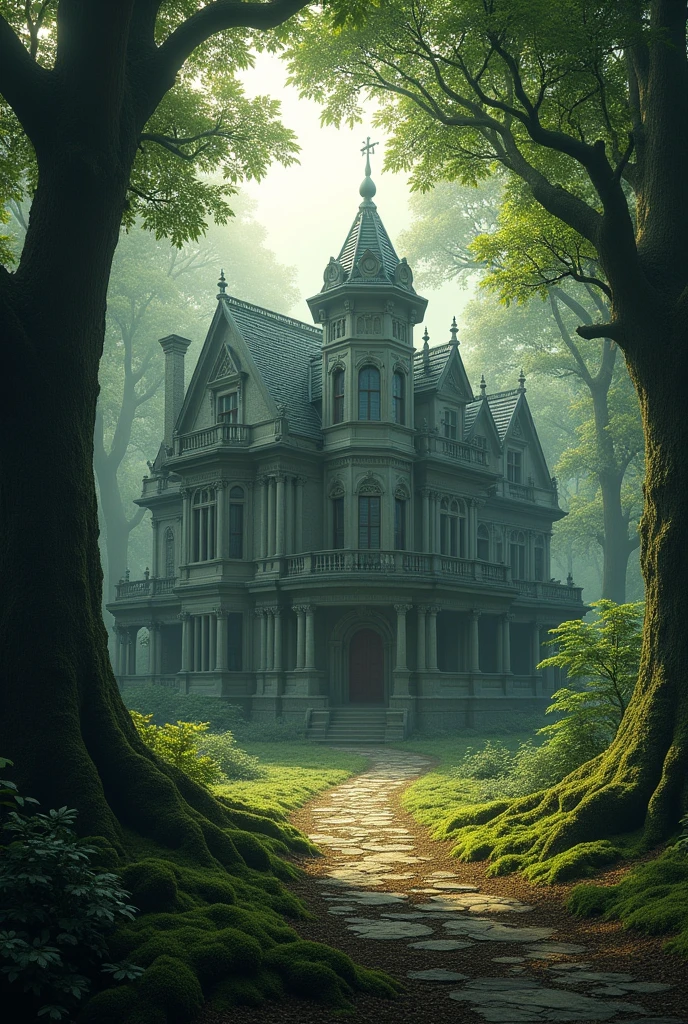 The mansion was located deep in the forest, far from the village.