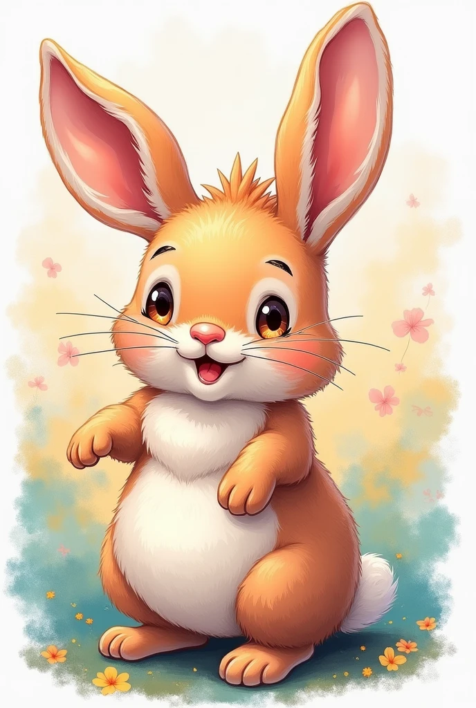 drawn in the form of a colored drawing, A rabbit