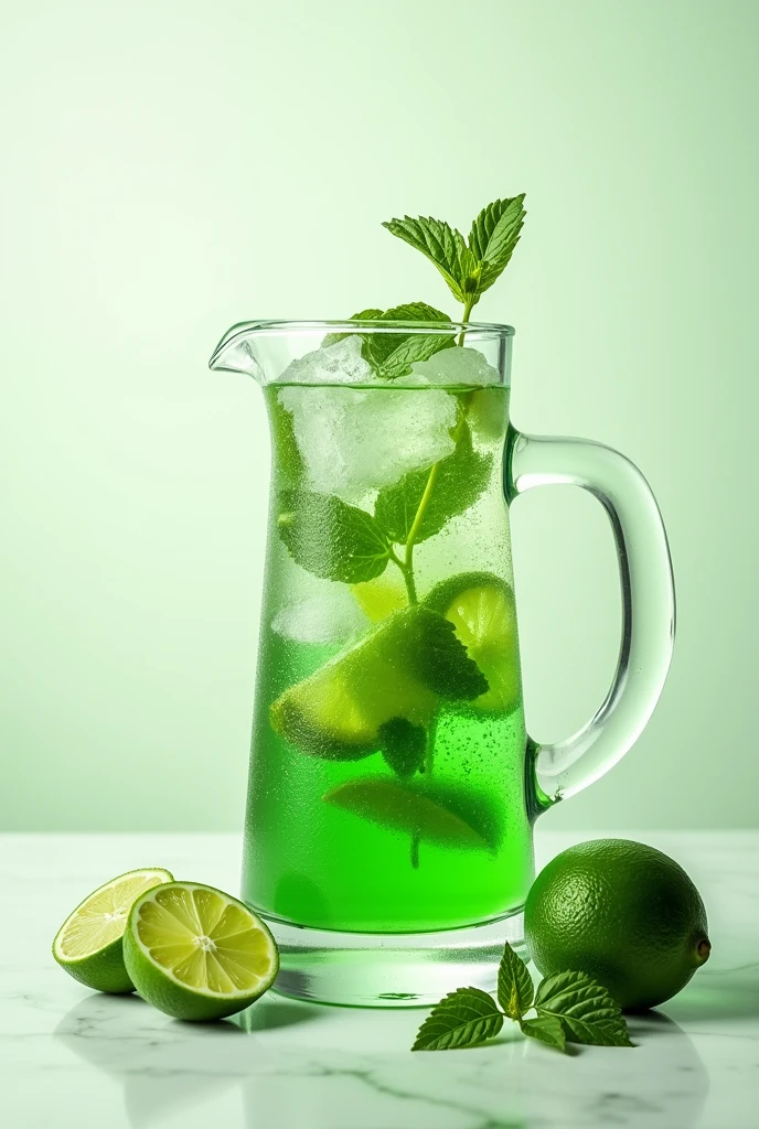 Create an advertising image with a mojito pitcher