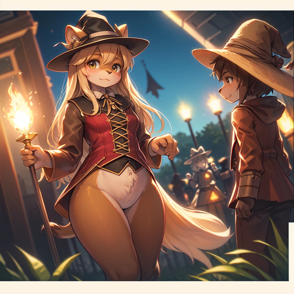 ((masterpiece:1.2, best quality:1.1, highres,absurdres, high quality),(photorealistic:1.1), ultra-detailed,8k, ultra hd, super detailed,(park,forest,campfire,night, night sky):1.2, 2girls)
ADDBASE
megumin, brown hair, short hair, short hair with long locks, off-shoulder dress, red dress, witch hat, evil smile,red eyes, stand,(holding dildo,huge dildo, ):1.2, <lora:Megumin (Konosuba):0.6>
BREAK
darkness \(konosuba\), blonde hair, long hair, ponytail, hair ornament, blush, hair between eyes,collar, (blue eyes):1.2,(nude,completely nude), kneeling, (bound, bondage, restrained, (arms behind back), rope, bound arms, bound legs, shibari,bdsm,dripping, pussy juice) , <lora:darkness (konosuba)_v10:0.6> <lora:kidnap_v0.2:0.9>
BREAK
<lora:GoodHands-beta2:1>