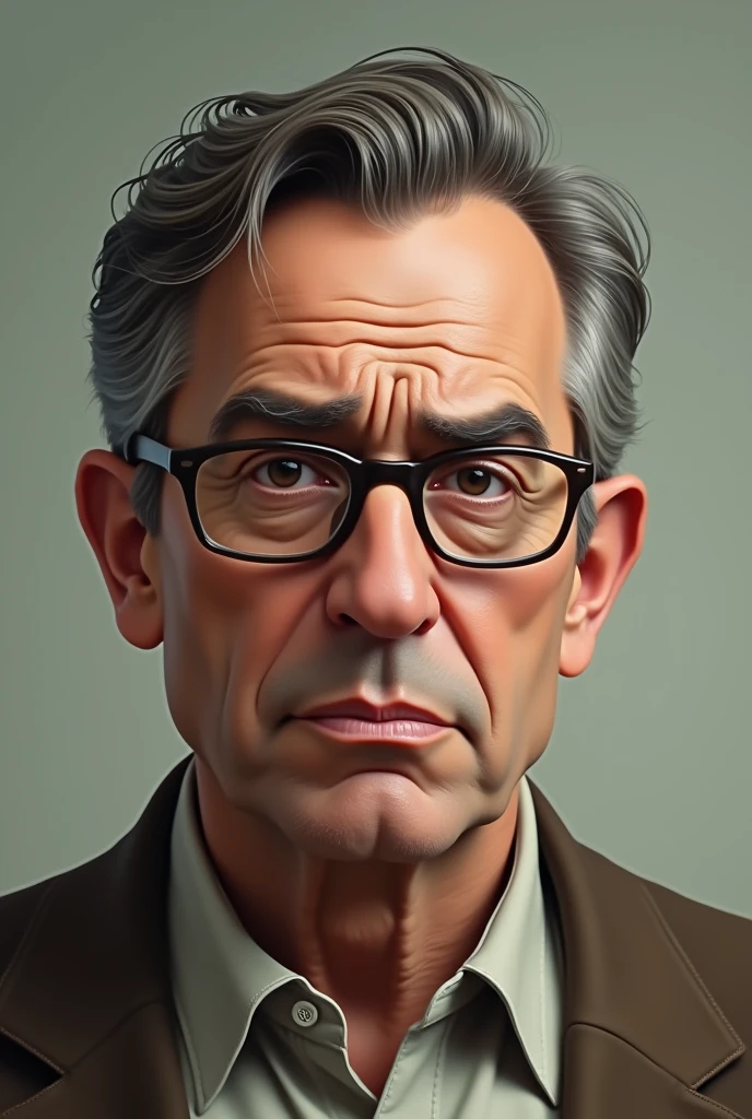 Create a picture of a not very handsome person with glasses Create a face of a not very handsome man with glasses mid 2 short hair