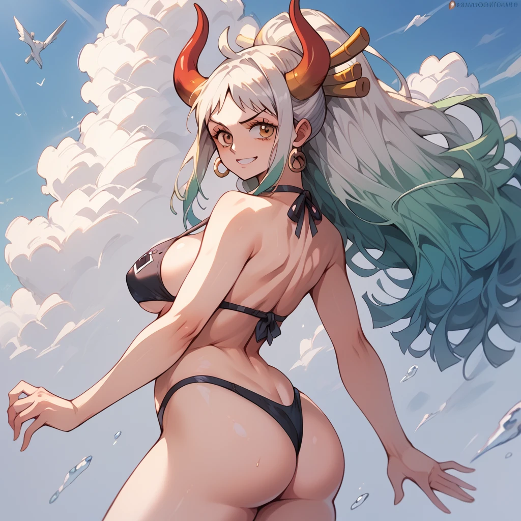 ultra detailed, best quality、nsfw,Yamato from One Piece、slender、Large Breasts、Big Ass、Plump、bikini、Standing