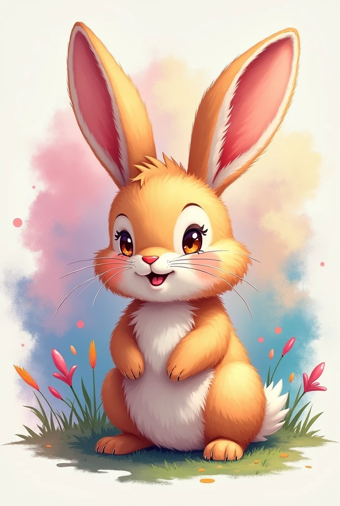 drawn in the form of a colored drawing, A rabbit