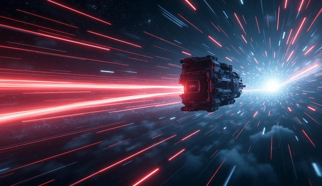 (masterpiece:1.2,of the highest quality,Super detailed,realist,Ultra high resolution camera),8k,Wallpaper,(Hyperspace navigation of an ultra-compact spacecraft),(Shot from behind the spaceship.:2.0),(Expressing ultra-high speed with beautiful light lines.:2.0),(black hole),space universe,magnificent landscape painting,dynamic
