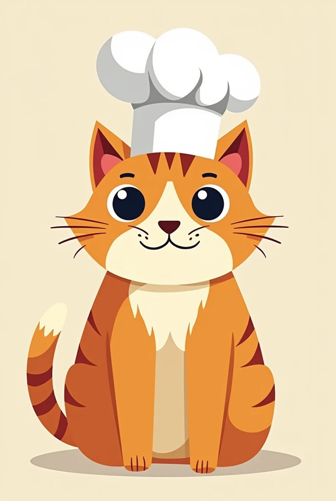 flat design ad poster of a cat wearing a chef hat