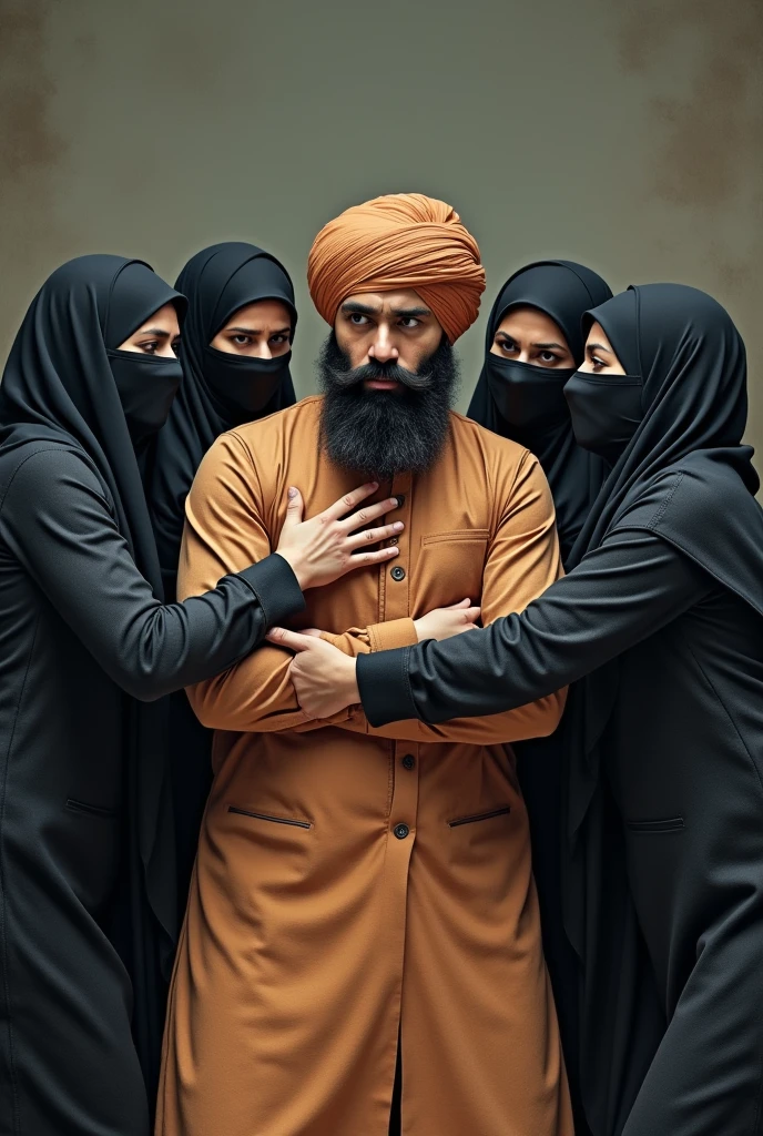 ((3 men wear jacket), (3 women wear hijab)), extreme detail, masterpiece, 4k, gaming character, 3D character, proportional, crowdless portrait, cinematic lighting