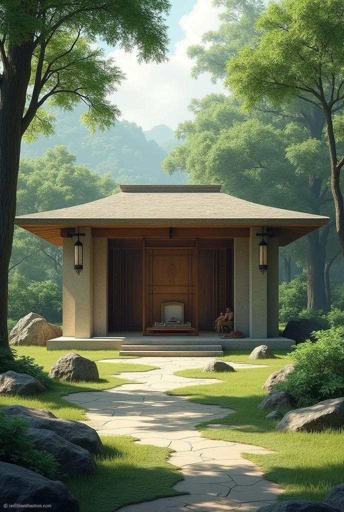 A simple temple for outdoor small