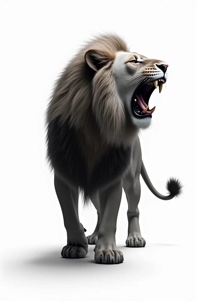 A lion which stands for victory roaring sidewise image white background