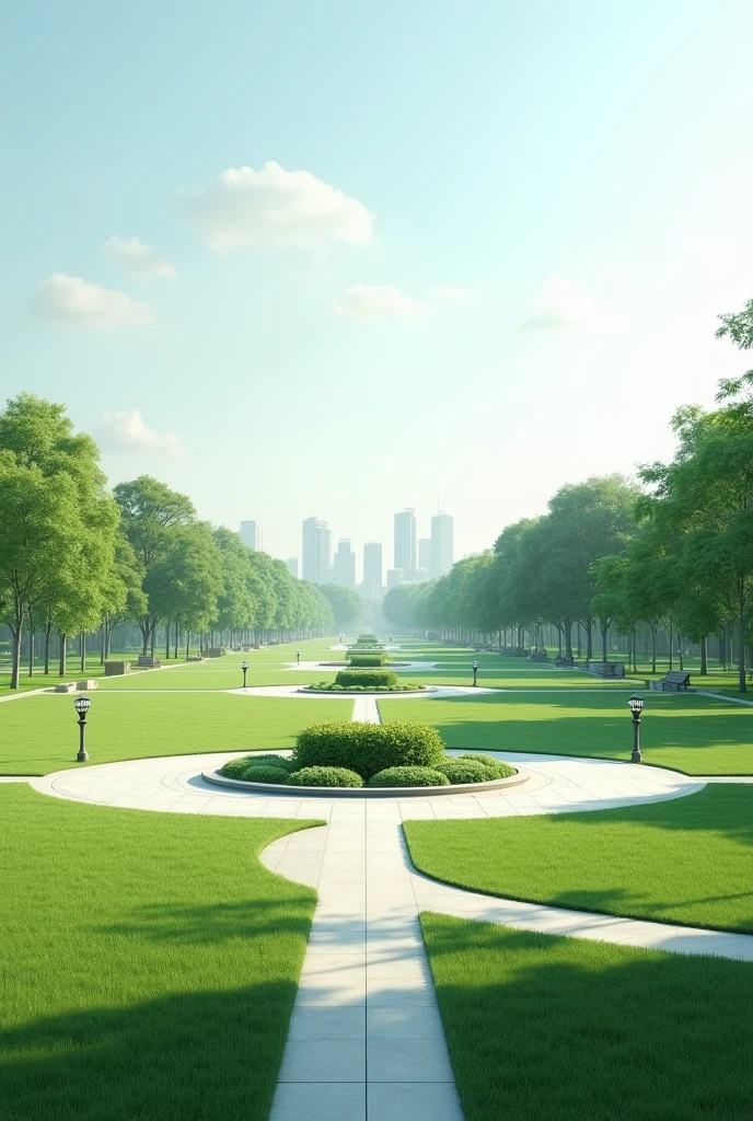 The park has no people and no trees.
