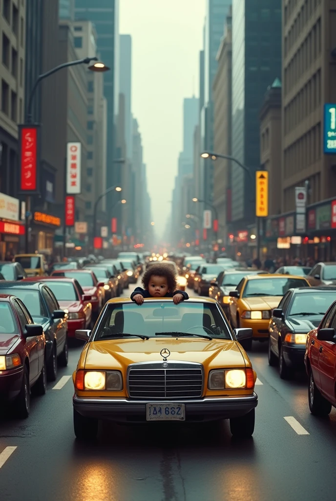 There is traffic, Many cars but in a car further away you see a baby driving inside the car (Let it be subtle, It&#39;s for the game "find the error) In the distance