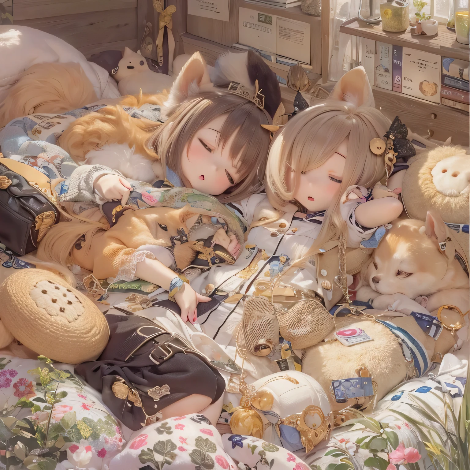 Shiba Inu (((girls)))、Sleeping in bed