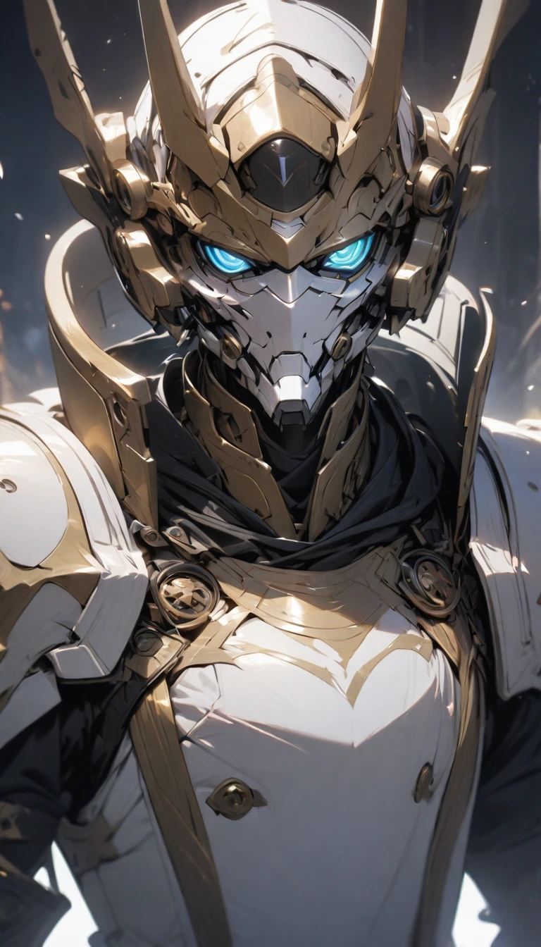 Close-up of the general's face, serious expression。The general's face is depicted large.