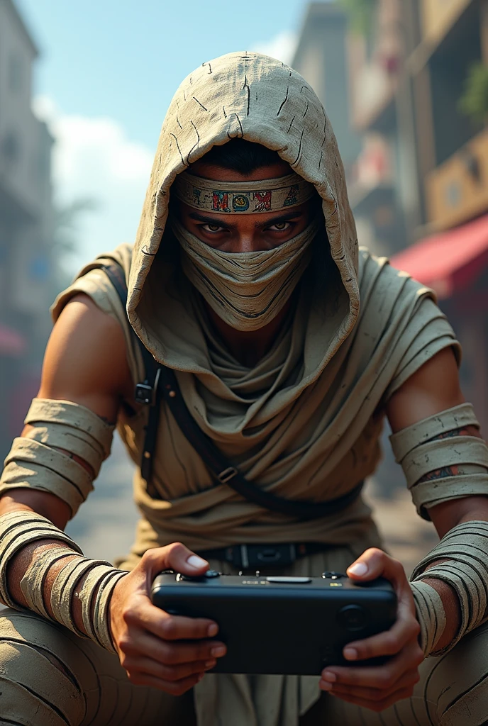 Ravan plays bgmi mummy suit character