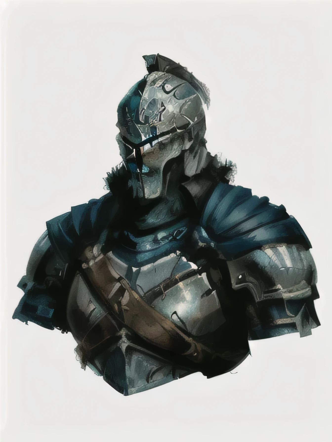 rpp, portrait of a big and tanky knight wearing full helmet,  illustration, concept art, in the style of greg rutkowski , face is covered with helmet, (huge body:1.3), thick body