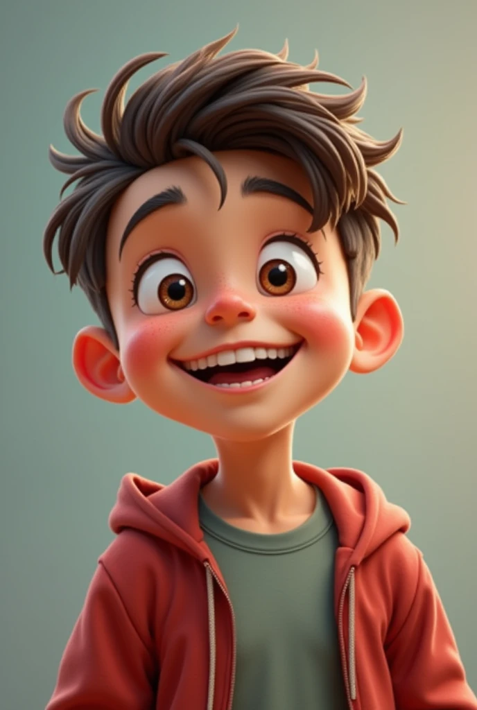 A boy feeling proud for his success
