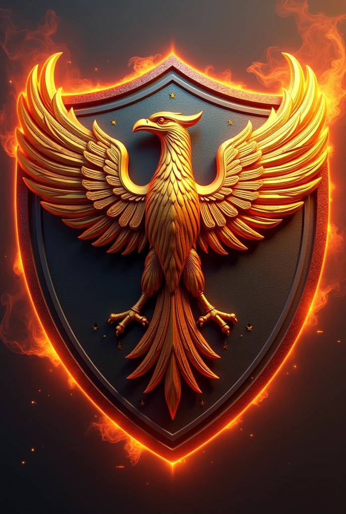 Football team shield with a phoenix
