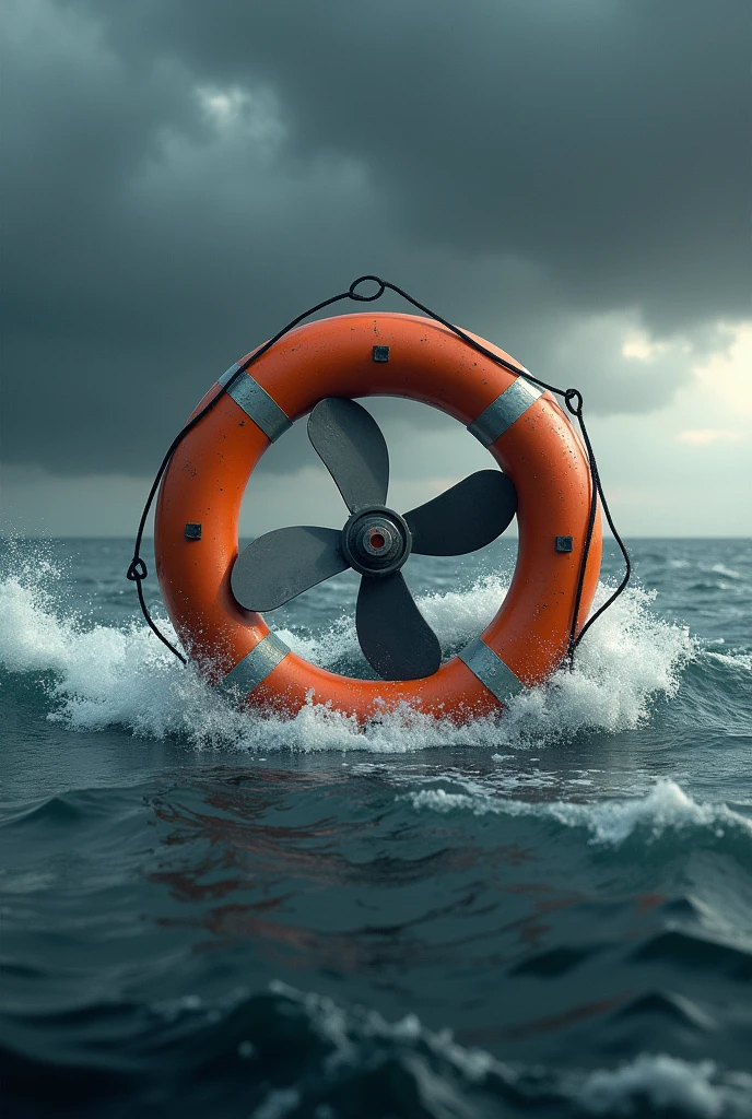 Life ring buoy with propeller