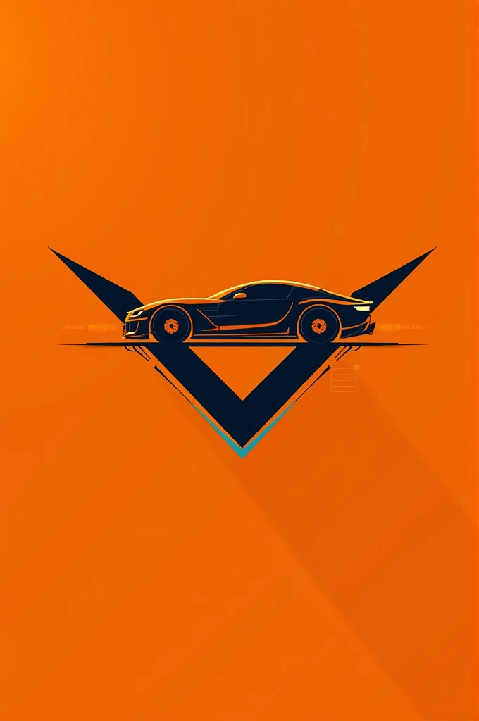 Create an orange logo with the name Valorant Inside the logo a car and a GPS signal