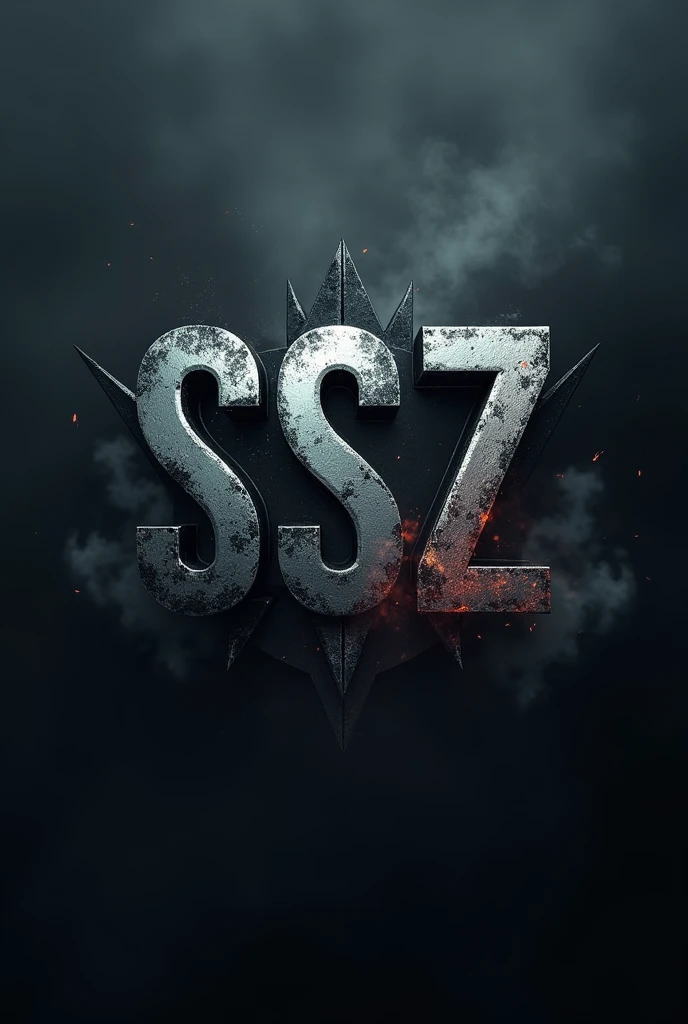Logo for a dark themed FPS game, with the name ssz in the center
