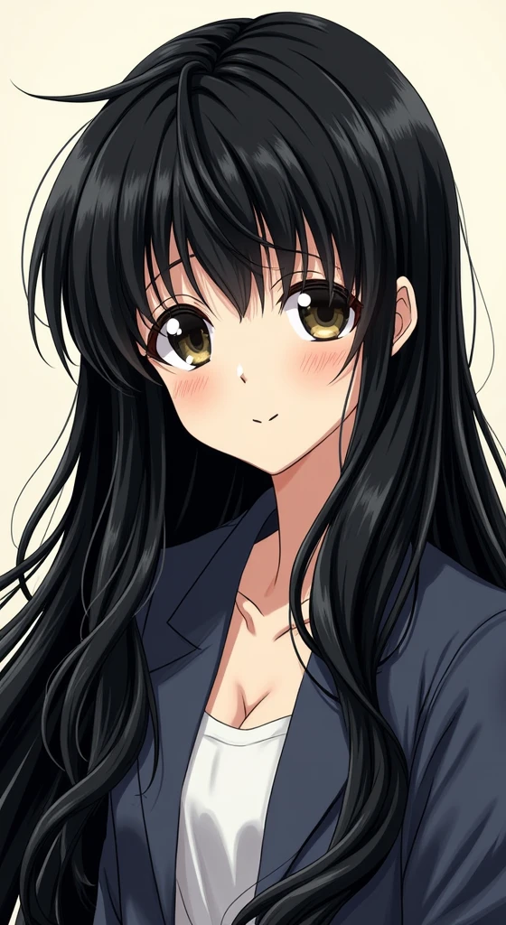 、Long Hair, とてもLong Hair, Back view, Thick hair, Character portrait、An illustration、Handwriting、anime、Long Black Hair、Thick hair、綺麗Character portrait