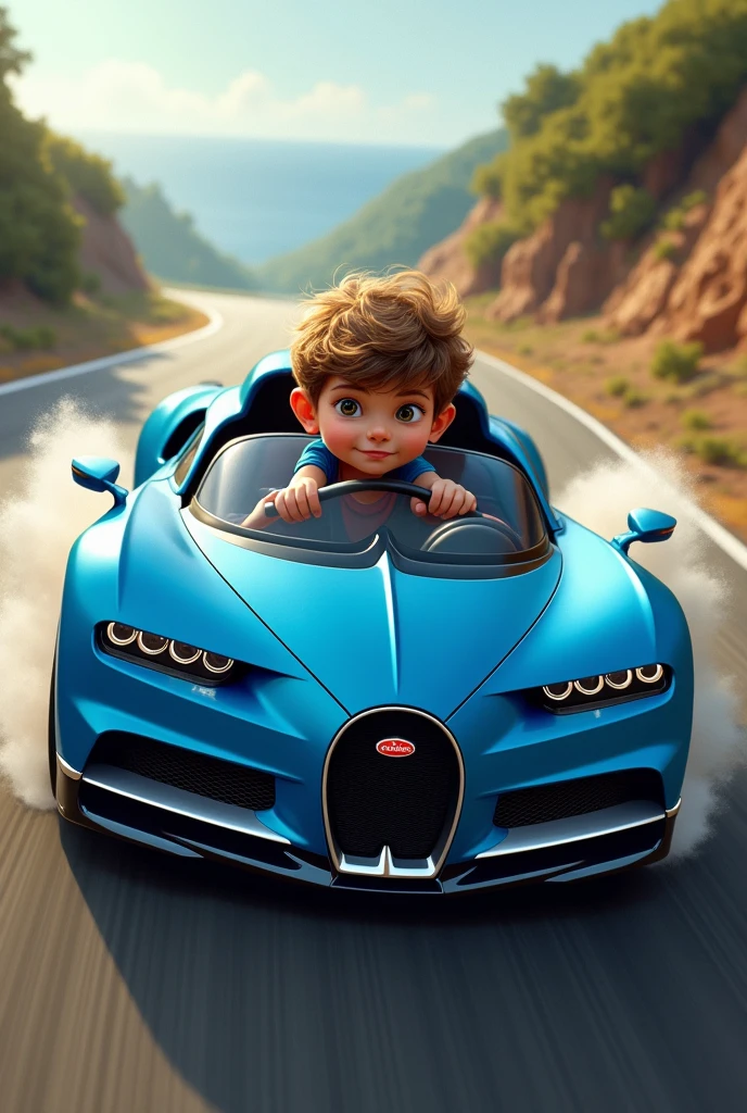 Bugati car with 14 years ai boy and number plate name pavan arya exterior standing