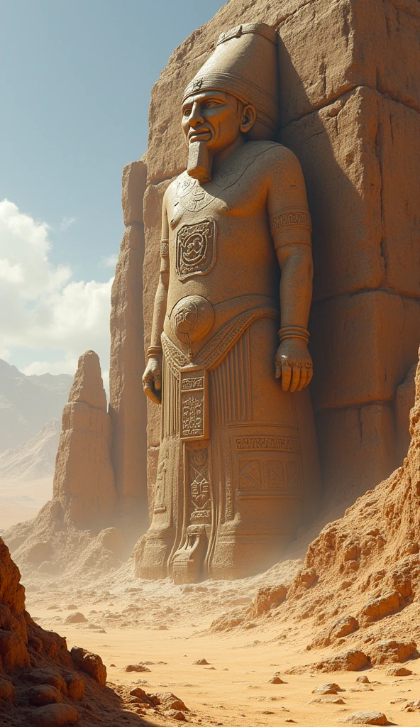In the barren desert, The ancient Arab god they worship々There is an idol of, Mountain々Surrounded by