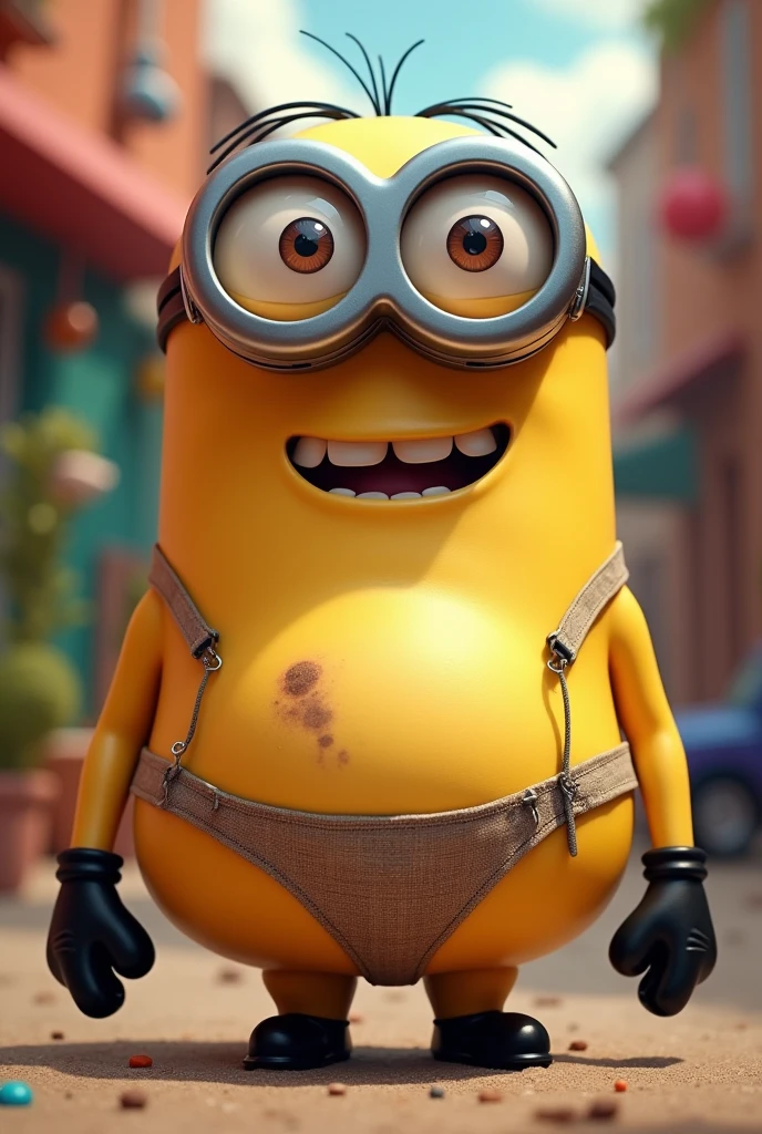 A Minion with tits and in a thong