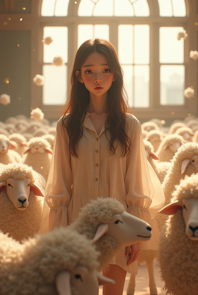 (really)、(photoreallyistic)、sheep. Takagi、1 woman、key: 155cm、long hair、brown hair、Forehead parting、brown eyes、sheep、pieces fly away、whole body、best quality、volume light、Highly Detailed CG Unity 8k Wallpaper、The background is a dance studio.、light、fancy、Magic Spark、Women smell、fart、pudency, 강력한 fart, blush、There&#39;s gas coming out of my butt.、얼굴을 긴장시key다、laborious、whole body写真、high school student、Ass attack