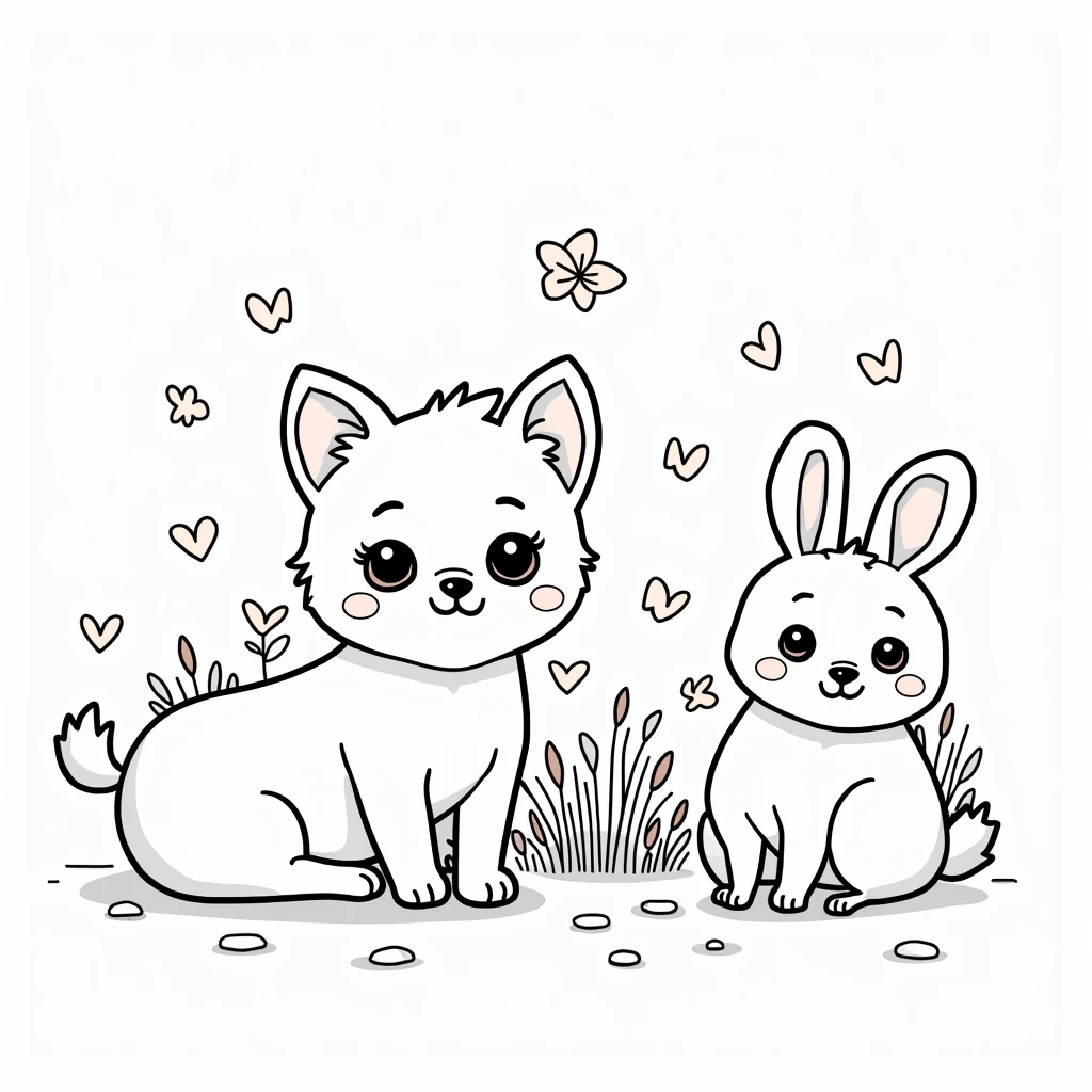 Make cute animal pictures for children that you can color yourself with thick lines