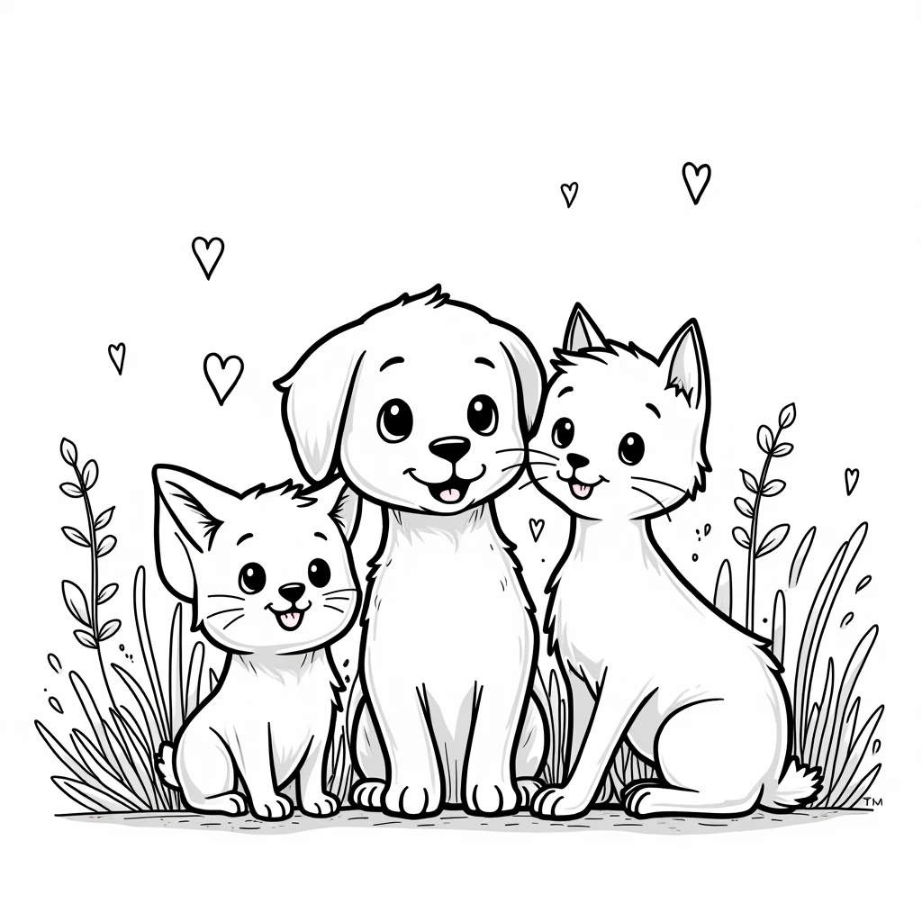 Make cute animal pictures for children that you can color yourself with thick lines