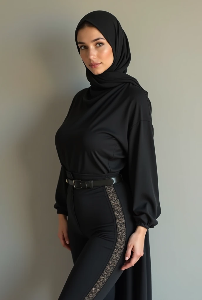 Hijab girl with big boobs wearing tight cloth