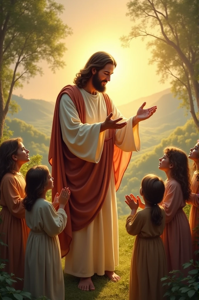 Jesus christ blessing over the children