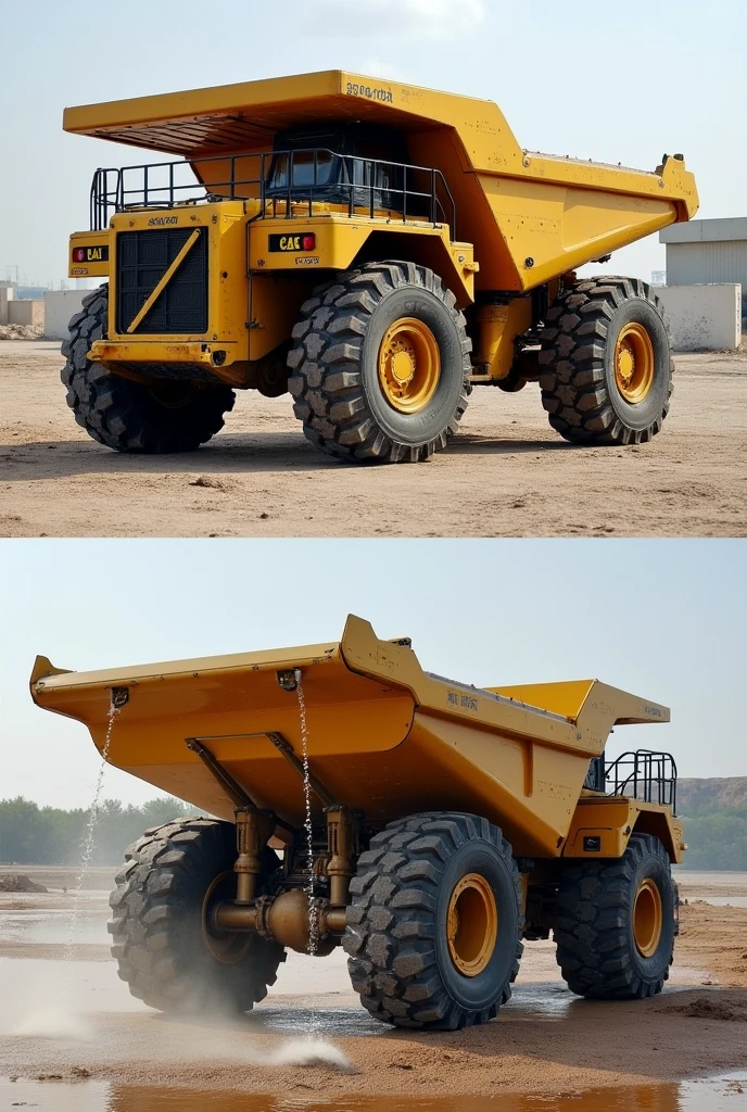 Dumper having water sprinkler in the bottom of mudguard 