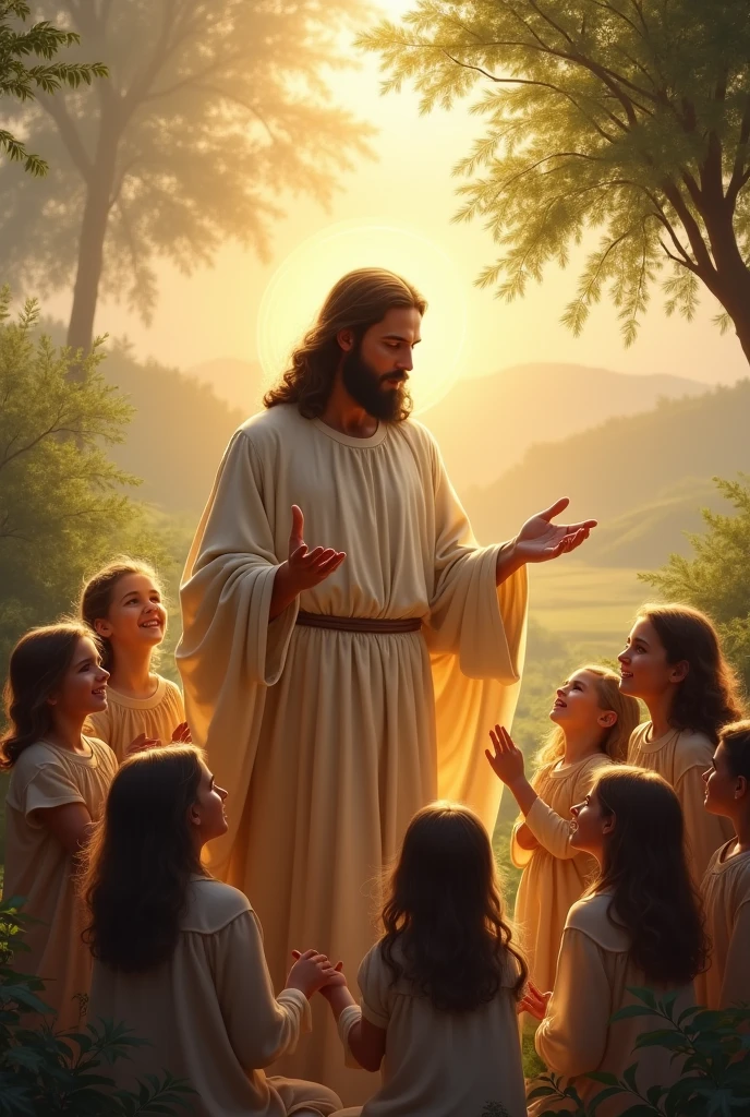 Jesus christ blessing over the children 