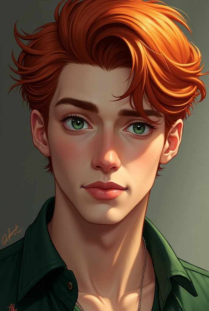 Draw a handsome red-haired guy