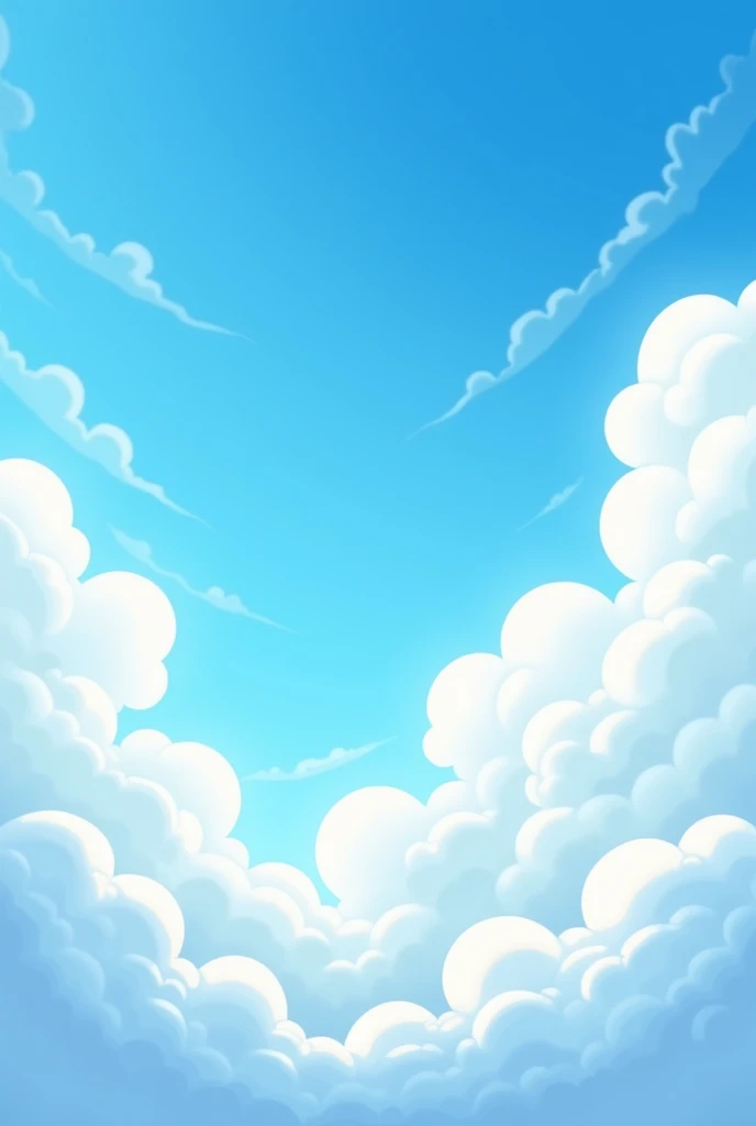 Cartoon of a clear sky with clouds