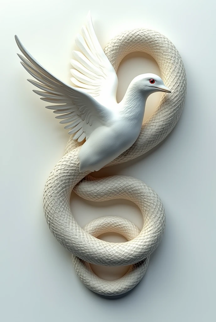 Serpent and Dove logo in 3d hd