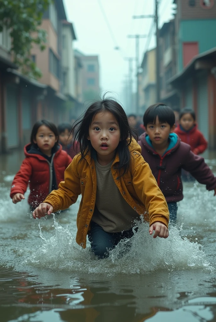 Some children away flood