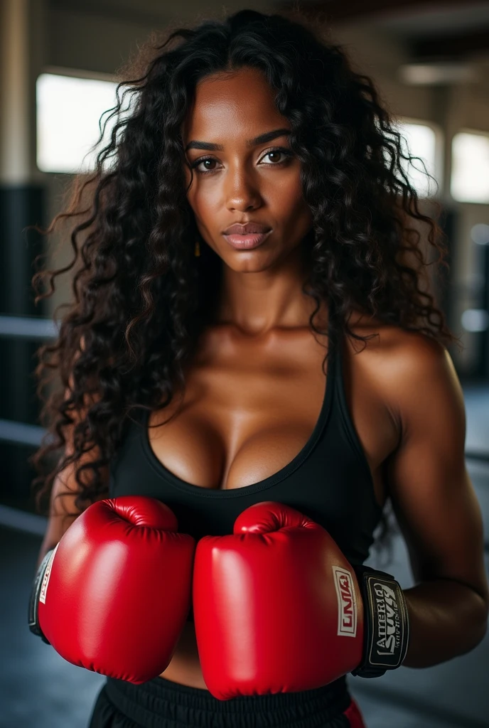Maria is a professional boxer with an athletic appearance and an outgoing personality..
Her dark skin and light brown eyes give her a unique and striking appearance..
The long mane, Maria's black and curly hair moves gracefully while training in the gym.
On his Instagram account (@LaFuriaBox), Share photos and videos of their fights, workouts and fitness tips.
Maria is optimistic and self-confident, always encouraging his followers to never give up and fight