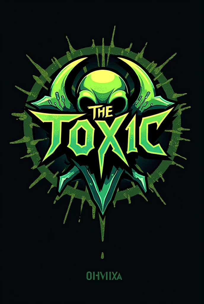 Generate a circle shape logo of a team named "THE TOXIC ". And the logo looks dangerous .
Ensure that the name should be shown in logo