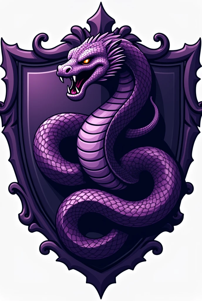 Football team crest with a purple Snake