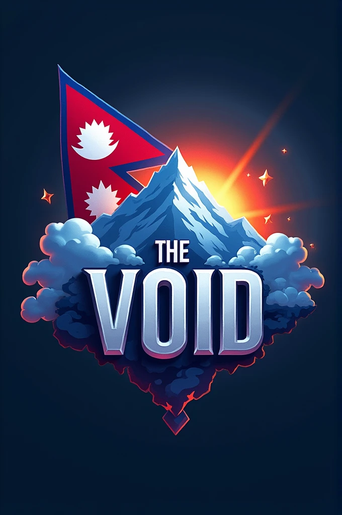 I need a logo for the Clash of Clans game with the name "The void" that includes the Nepalese flag and Mount Everest.