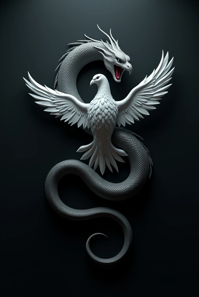 Serpent and Dove Dangerous logo in 3d hd
