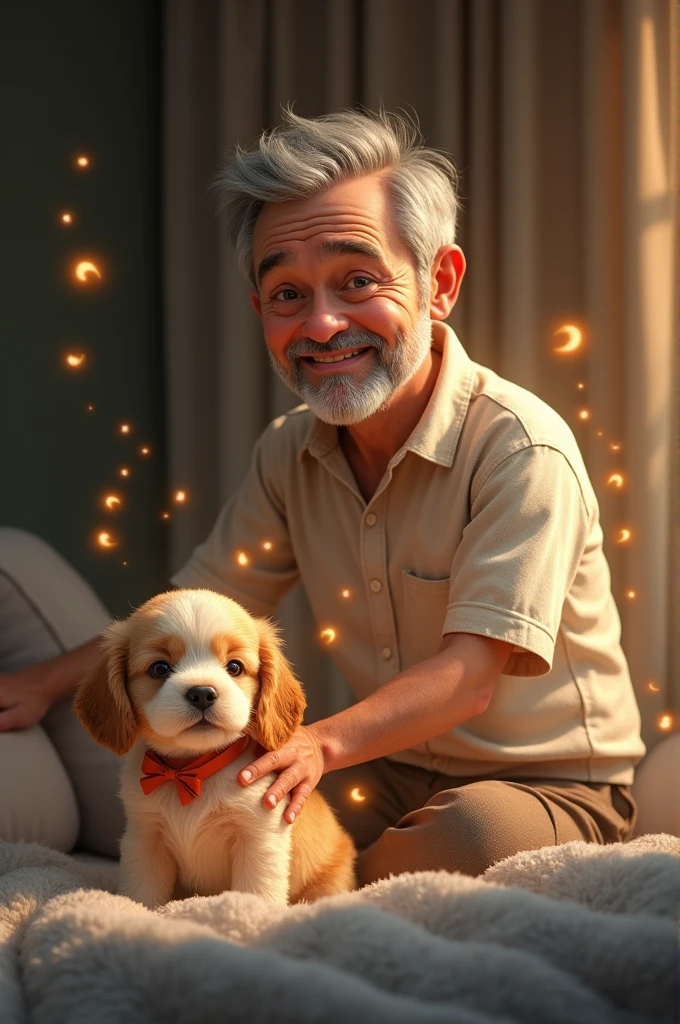 Transformation man to puppy